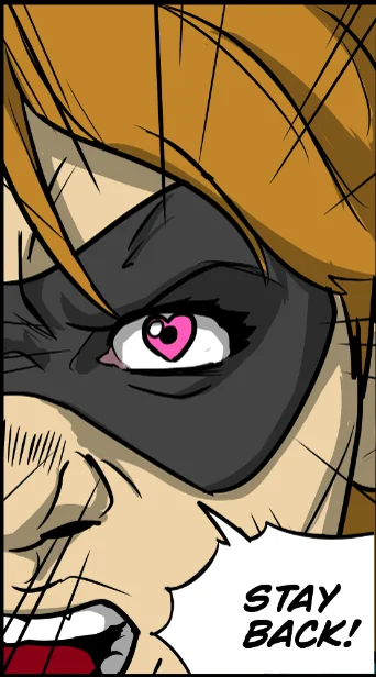 Fragment — a masked eye, STAY BACK